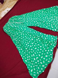 Green skirt plazzo ,Printed Palazzo
