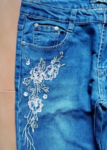 Floral Embroidered Jeans