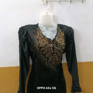 Elegant Black Embellished Dress