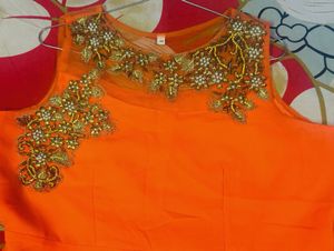 Orange Embellished Dress