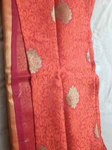Elegant Red Banarasi Saree with xxl blouse