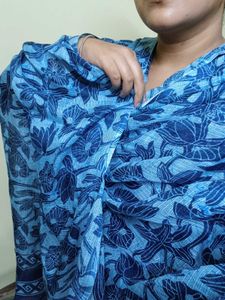 Blue Printed Kurta Set