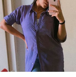 Purple Oversized Button-Down Shirt