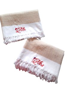 King Size Couple Embroidery Towel Set