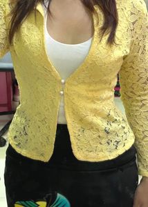 🌼Vintage Y2K Lemon Lace Cardigan Top
