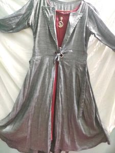 Gray &amp; Red Dress Set