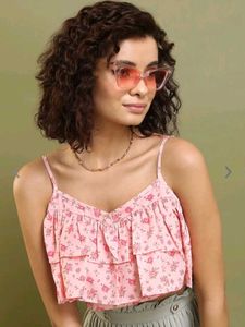 Floral Ruffle Crop Top