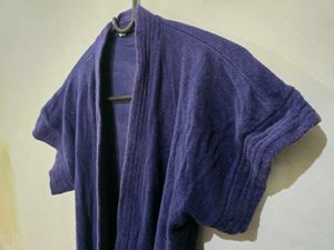 Blue Terry Cloth Robe For Women