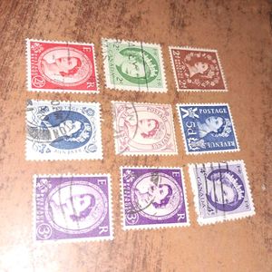 1950s-70s Vintage Queen Elizabeth stamps