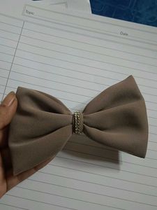 Tan Bow Hair Clip
