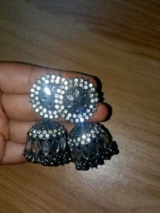 Silver Jhumka Earrings