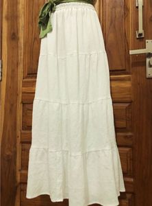White Tiered Maxi Skirt
