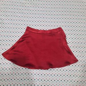 Red Satin Skirt