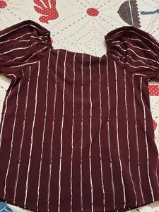 Striped Puff Sleeve Top