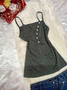 🤍Gray Button-Down Cami Top🤍