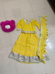 Cute Yellow Lehenga Choli Set