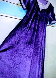 Elegant Purple Velvet Kurta
