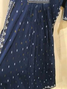 Blue Anarkali Slit Kurti.