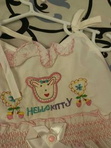 White And Pink Baby Frock
