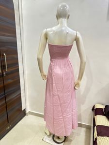 Pink Strapless Midi Dress
