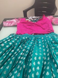 Ethnic Rose And Sea Green Gown