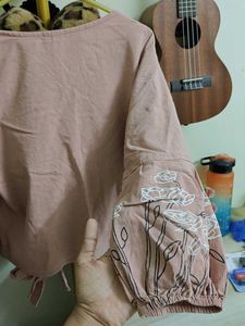 Blush Floral Button Top