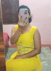 WOMEN&#39;S BEAUTIFUL MAXI DRESH,PARTY,HALDI(MUSTARD)