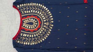 Navy Blue Kurta With Sharara Set