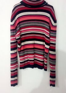 Ribbed High Neck Sweater