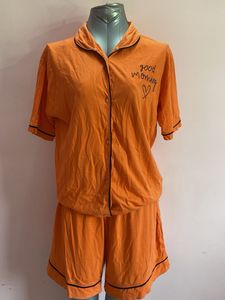 Orange "Good Morning" Pajama Set