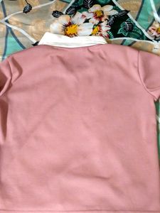 Pink Ribbed Long Sleeve Top