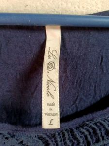 Trendy Women&#39;s Lace Top Layered Navy Blue