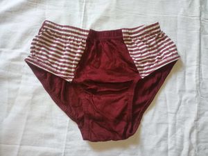 Maroon Colour Fancy Panty Stripped