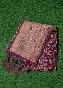 Pasmina Khaddi Saree - Dark Purple