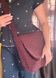 Crochet Crossbody Messenger Bag