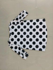 Black And White Polka Dotted Top