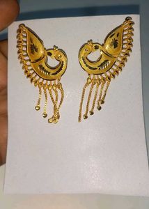 Elegant Gold Peacock Earrings