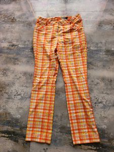Orange Plaid Trousers