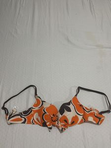 Floral Orange Bikini Top