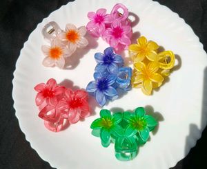 Flower Hair Clips - Set of 6
