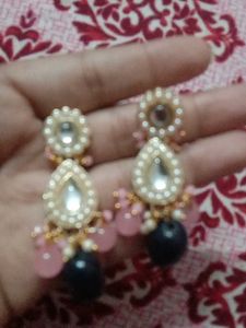 Elegant Pearl & Bead Drop Earrings
