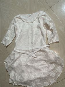 Elegant White Lace Midi Dress