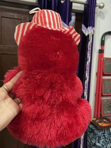 Striped Hat Teddy Bear