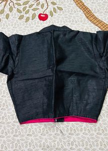 Silk Black Crop Top blouse