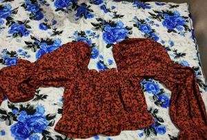 Women&#39;s Black Orange Top