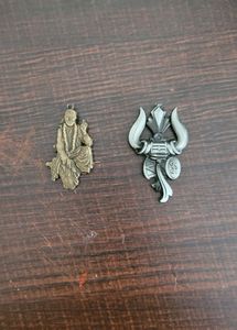 Set Of 4 God Charms Lord Saibaba, Ganpati, Trishul And Gada
