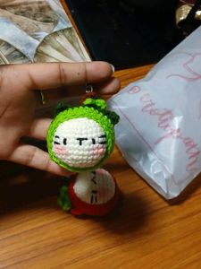 Fruity cats crochet keychain