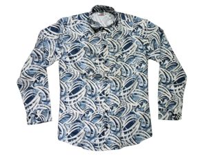 Abstract Print Button-Down Shirt