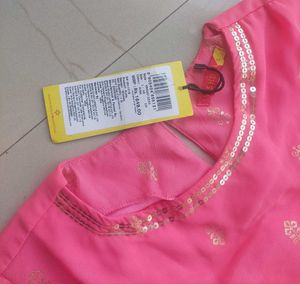 Vishudh Floral Printed Pink Kurta