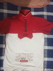 Red & White 'Run Faster' Polo T-Shirt